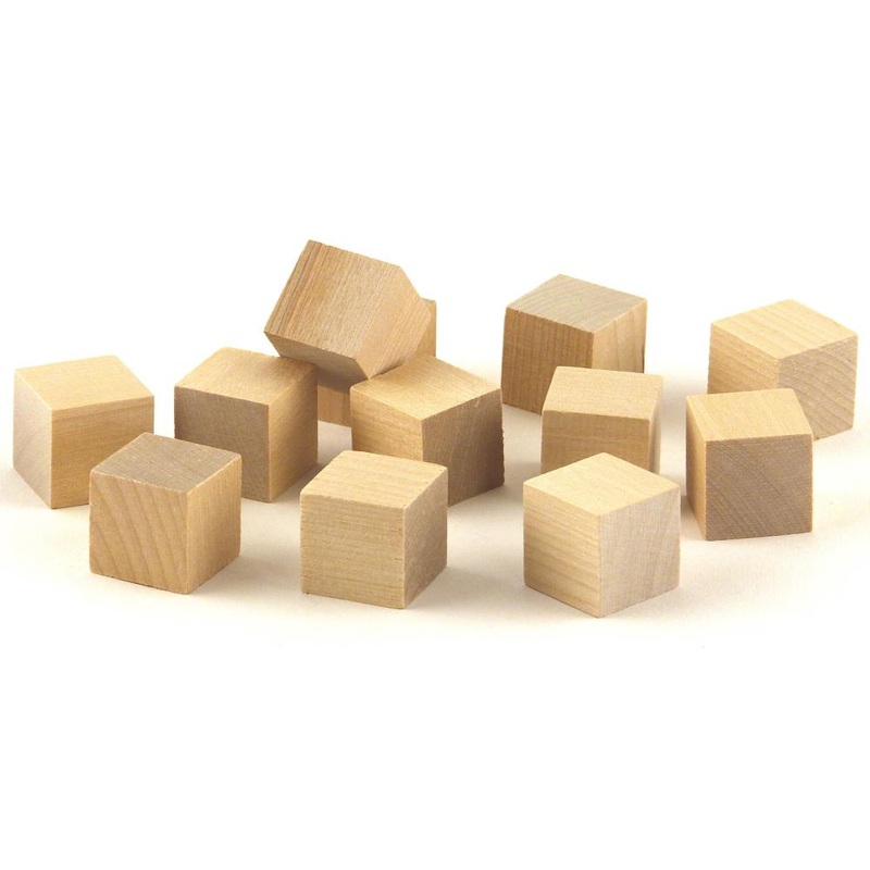 Wooden Craft Blocks- Choose Your Size .50-inch 30 count