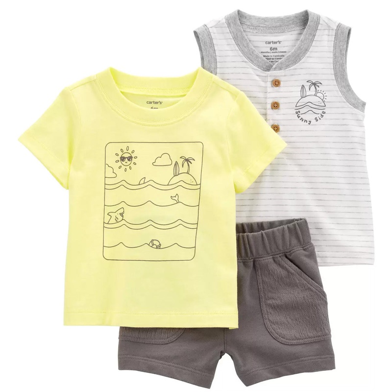 Baby Boys’ 3-Piece Ocean Print Outfit Set 1R019410 Newborn