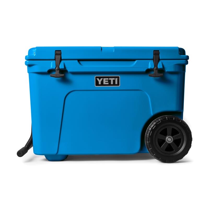 Tundra Haul Ice Chest Cooler on Wheels Big Wave Blue