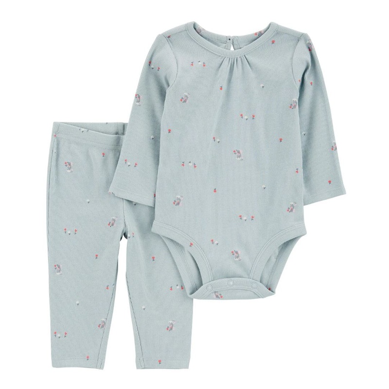 Baby Girls’ 2-Piece Mouse Print Bodysuit Pant Set1R966010 Newborn