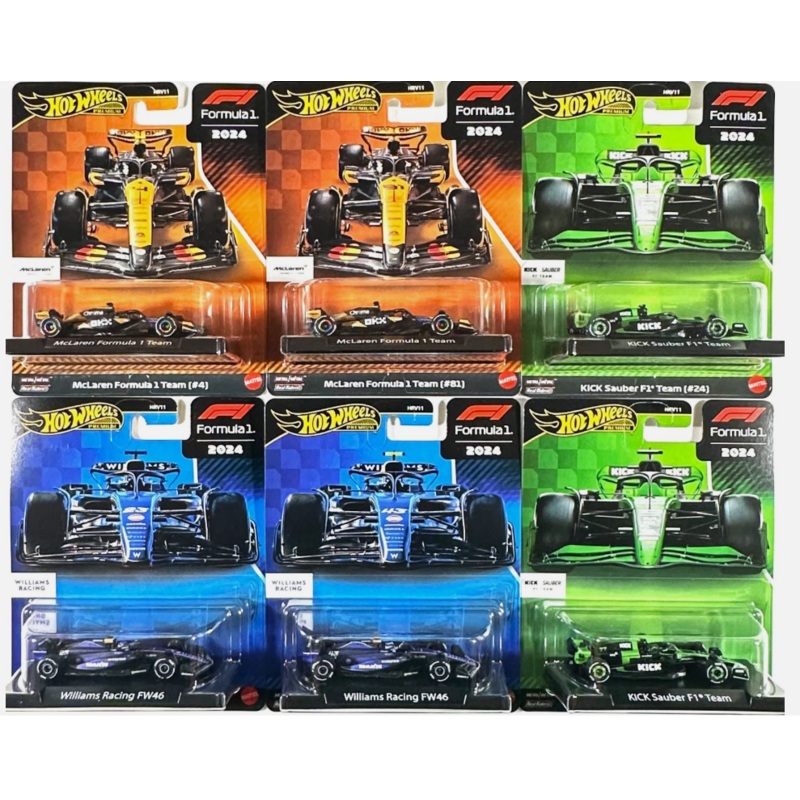 **LIMIT 1** Hot Wheels 1:64 2025 Premium Formula 1 F1 Mix 2 – Set of 6