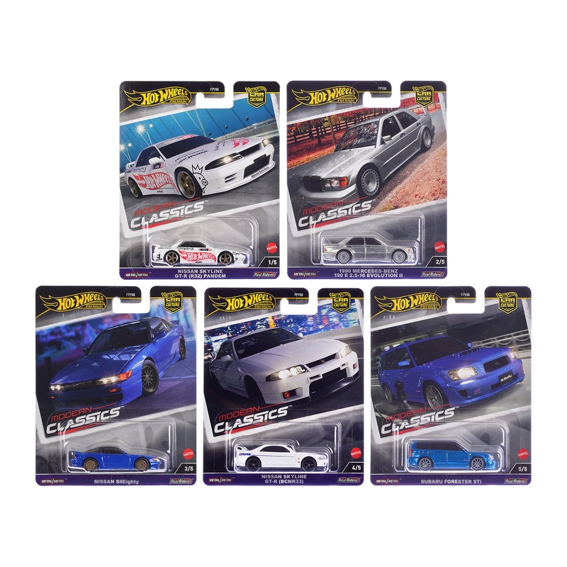 “Modern Classics” 5 piece Set “Car Culture” 2024 Series E Diecast Model Cars by Hot Wheels