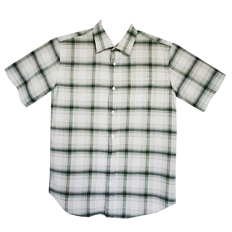 Boys’ Short-Sleeve Plaid Shirt 28 Green 8