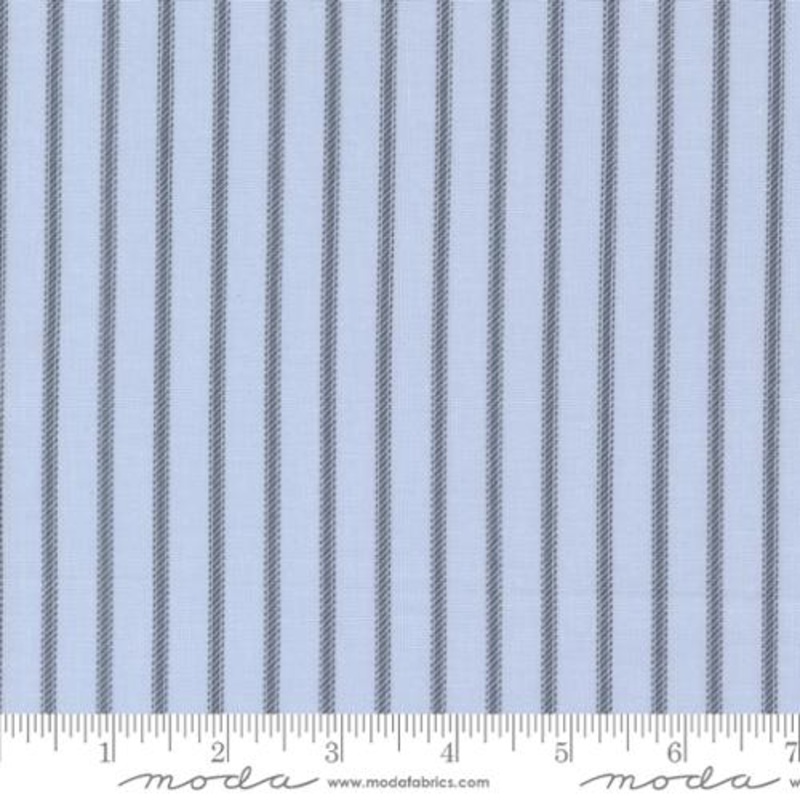 Sun Drenched Collection Ticking Stripes Cotton Fabric 43206 Light Blue