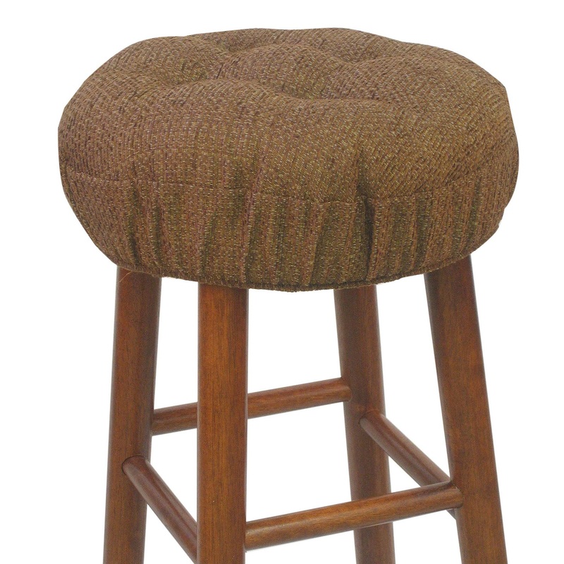 Tyson Round Tufted Barstool Cushions 14112-1 Chocolate