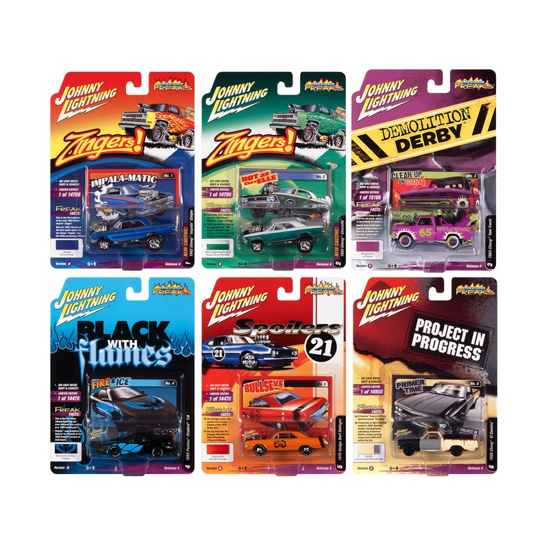 “Street Freaks” 2021 Set B of 6 Cars Release 4 1/64 Diecast Model Cars by Johnny Lightning