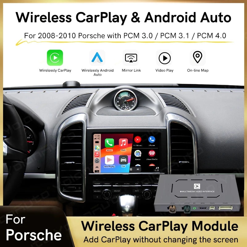 Wireless Carplay Module Wired Android Auto Retrofit kit Decoder for Porsche PCM 3.0/3.1/4.0 For Panamera Cayenne Cayman Macan for PCM3.1