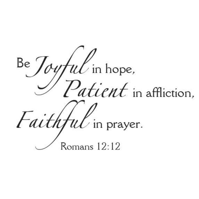 Be Joyful in Hope Vinyl Wall Decal 5189 Black