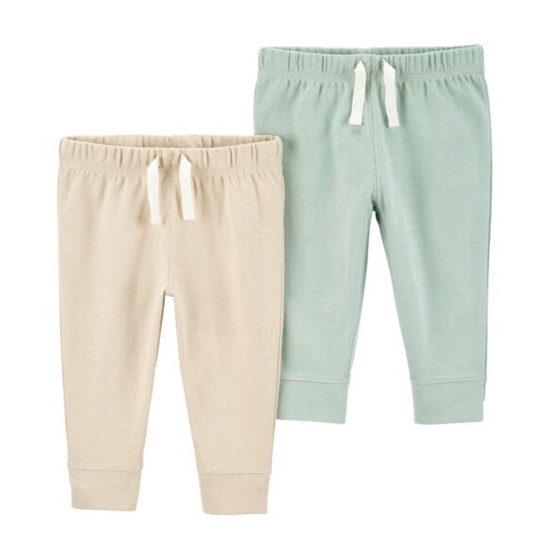 Unisex Baby 2-Pack Pant Set Green/Kahki Newborn
