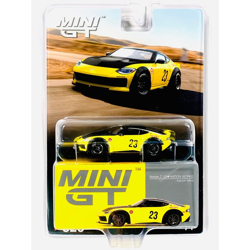 Mini GT Mijo Exclusive Nissan Z LB-NATION WORKS Ikazuchi Yellow LHD #826
