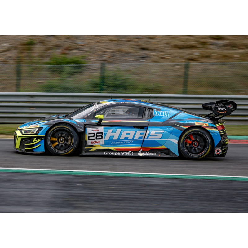 Spark Models Audi R8 LMS GT3 EVO II No.28 Haas RT – 24H Spa 2025 – X. Knauf – S. Balcaen – G. Servais – S. Palette 1/43 Scale Model