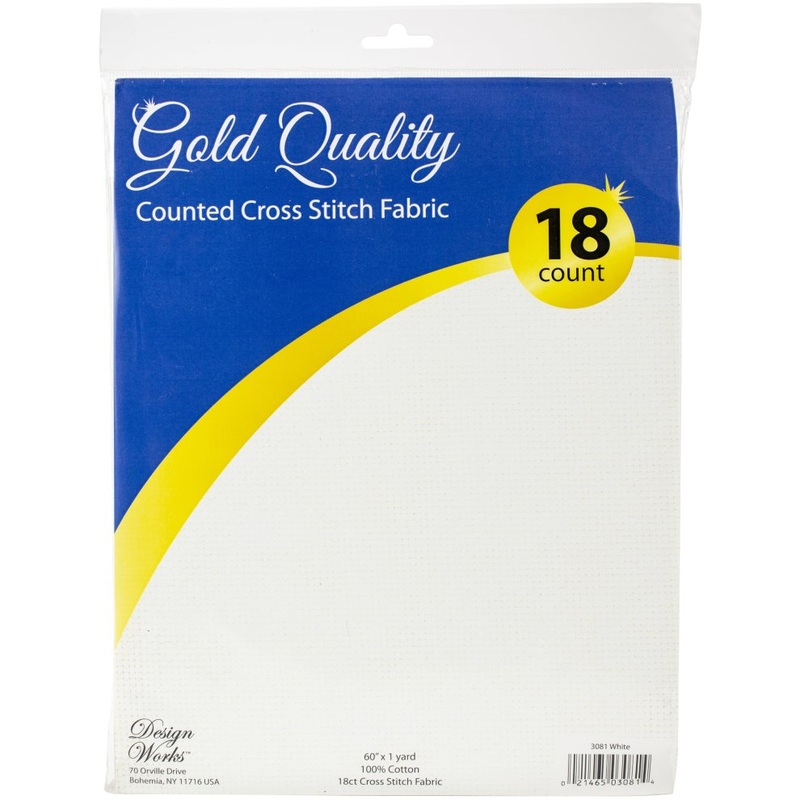 White Aida Cloth 18-Count Gold Quality 3081