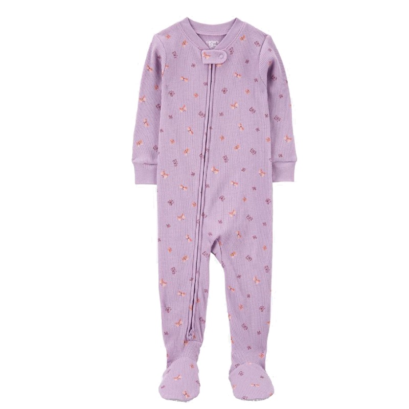 Baby Girls’ 1-Piece Butterfly Thermal Footie Pajamas 1R935510 12 Months