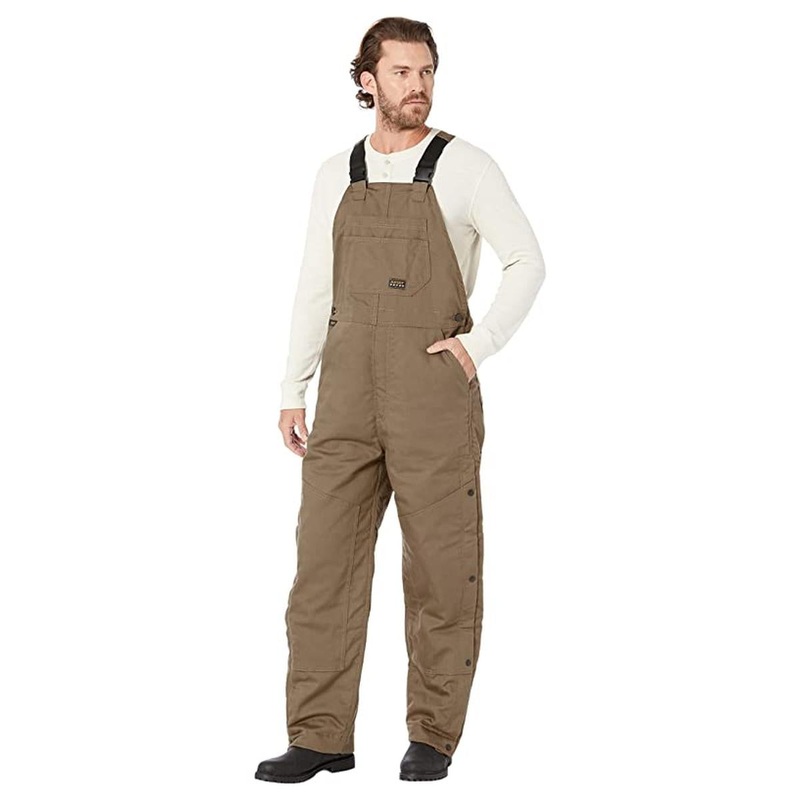 Big and Tall Men’s Rebar DuraCanvas Stretch Khaki Insulated Bib Overalls 10032505 Small Tall