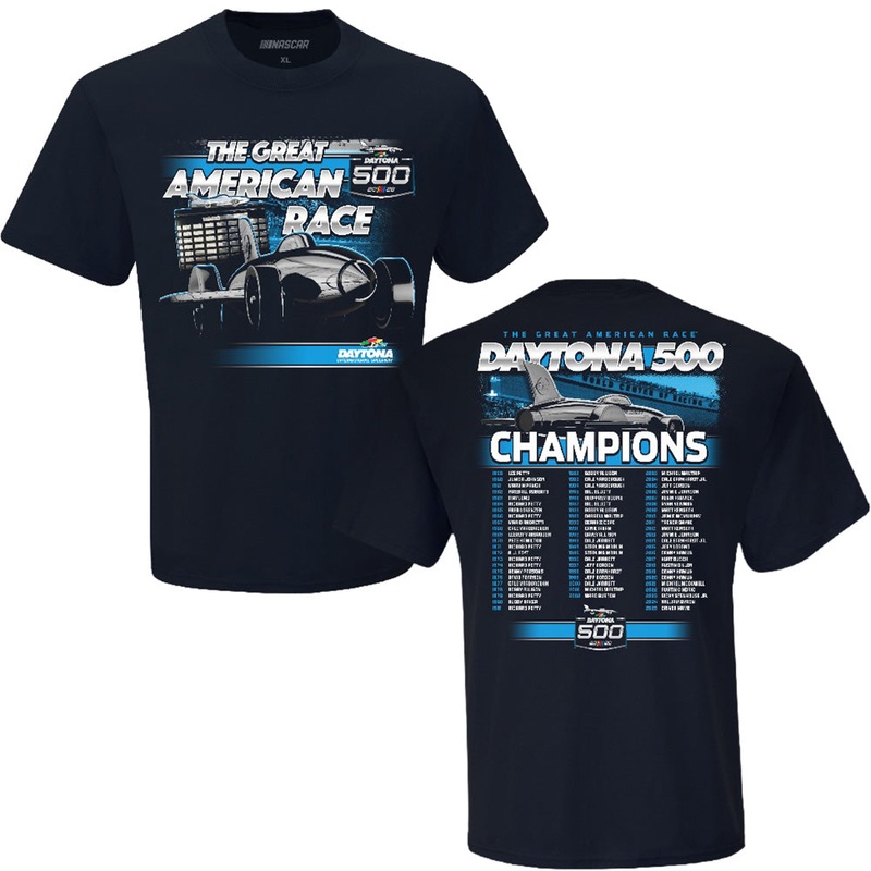 NASCAR 2026 Daytona 500 Past Champions T-Shirt Blue Preorder – Currently Projected November L