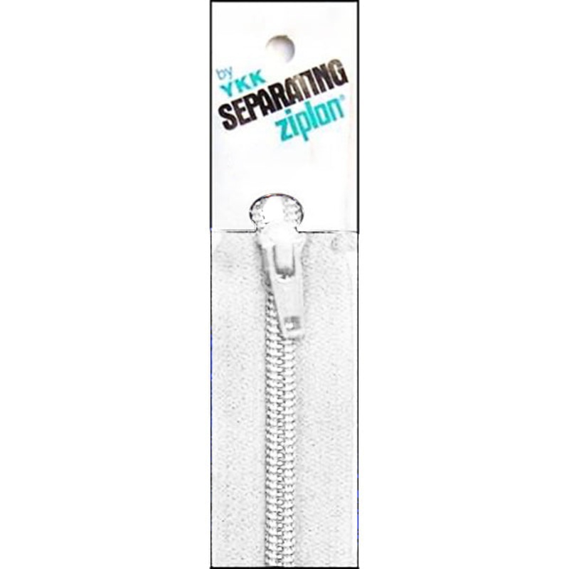 Ziplon Separating Zipper Y-20 White 12 Inches