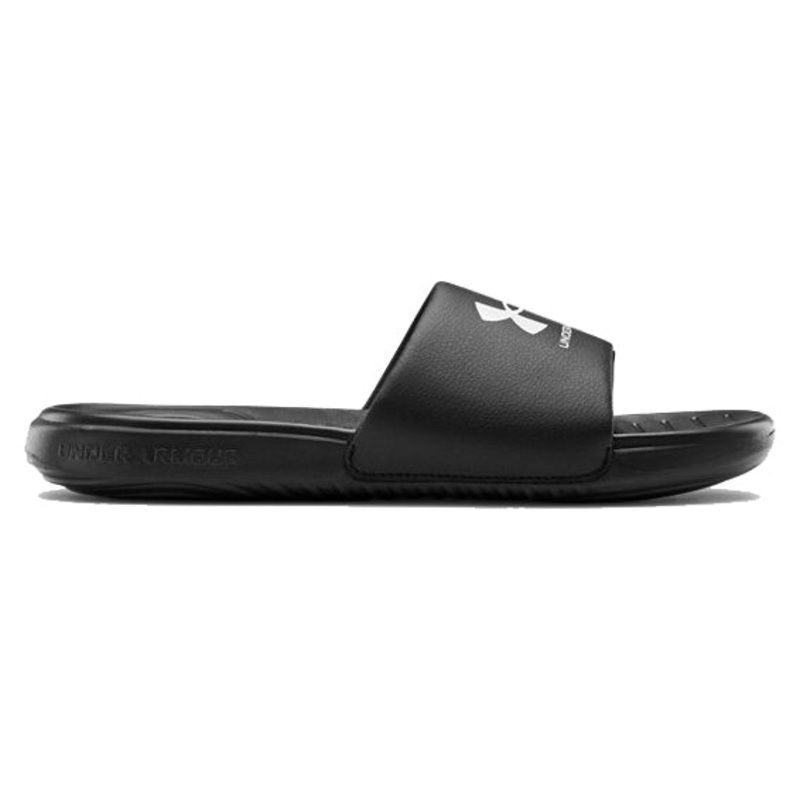 Men’s UA Ansa Fixed Slides 3023761 Black & White 9 Medium