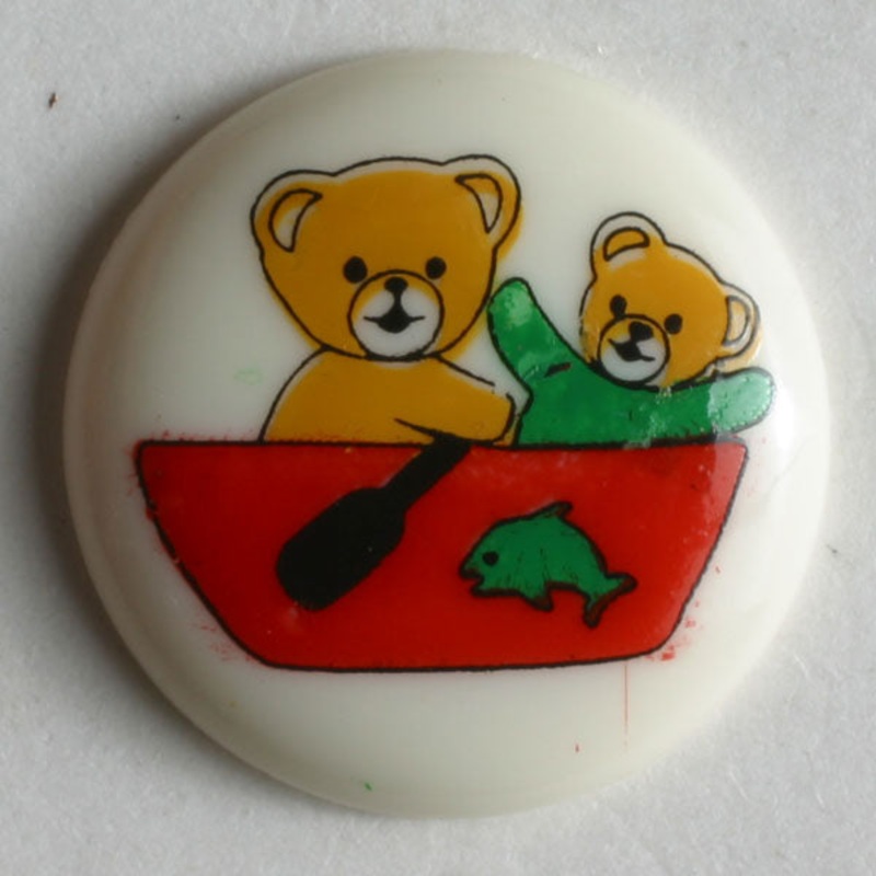 Teddy Bears Fishing in Boat Buttons 3-pack 1558