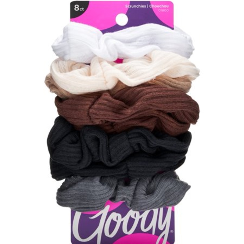 8-Count Ribbed Hair Scrunchies 1800