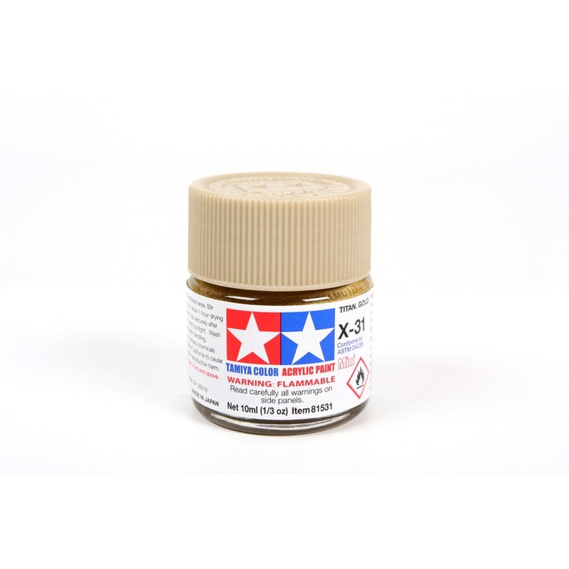 Tamiya Acrylic Mini X31,Metallic Titan Gold 10ml Bottle