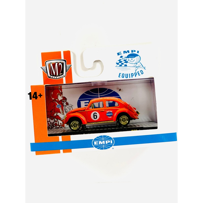 M2 Machines Auto-thentics EMPI Equipped 1956 VW Beetle Deluxe U.S.A. Model Chase – Damaged Box