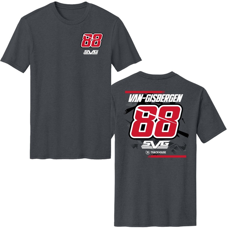 Shane van Gisbergen 2025 Name & Number #88 2-Spot T-Shirt Charcoal Gray S