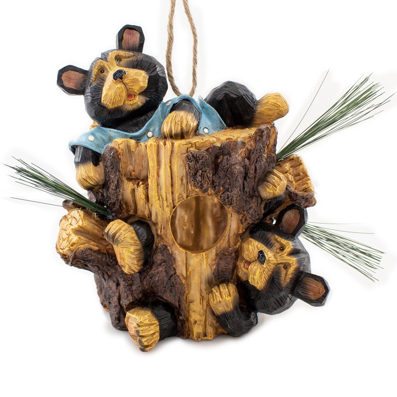 Bears on a Log Birdhouse 10390