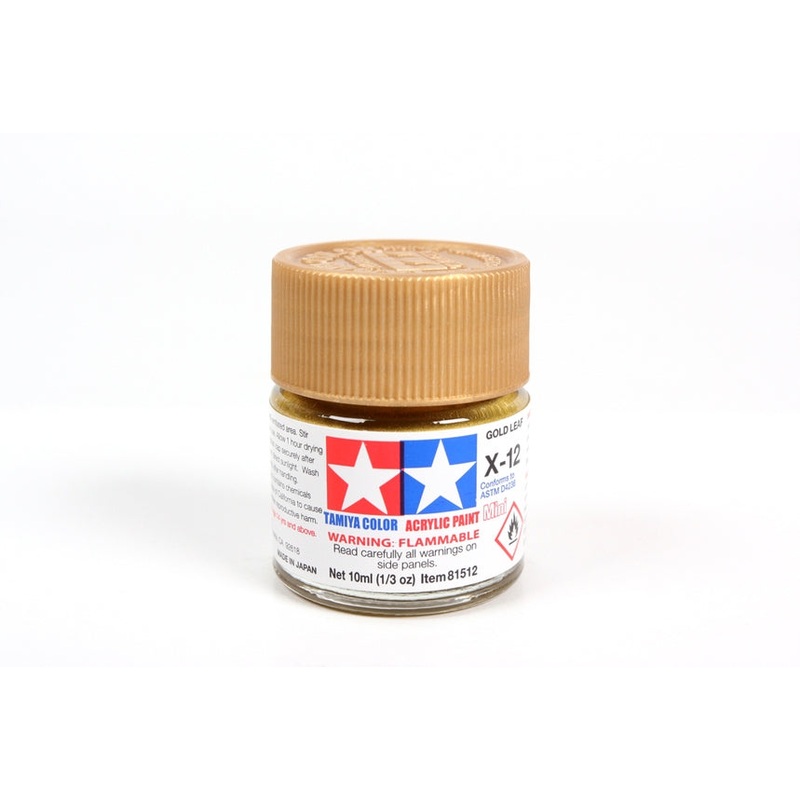Tamiya Acrylic Mini X12, Gold Leaf 10ml Bottle