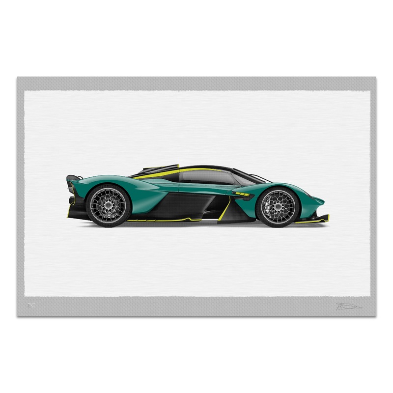 Aston Martin Valkyrie – 150cm Half Tone Flat Bed Print – Side View