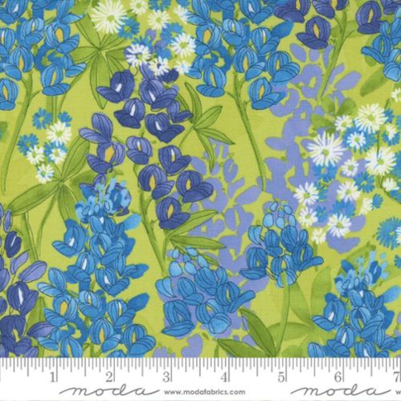 Wild Blossoms Collection Bluebonnet Florals Cotton Fabric 48732 Sunlit