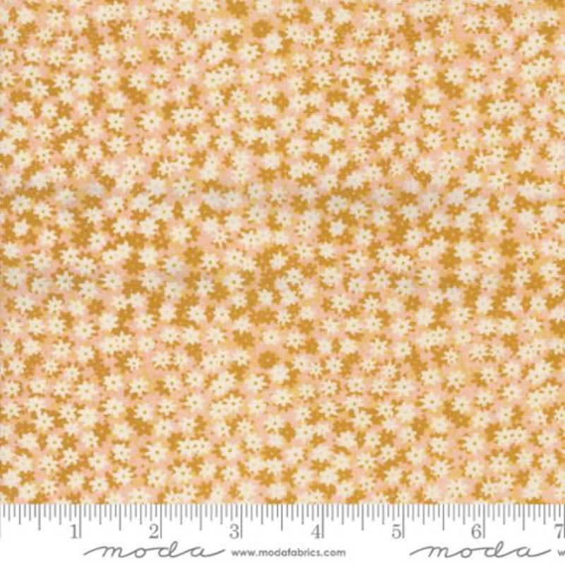 Bee Garden Collection Small Floral Cotton Fabric 48417 Gold
