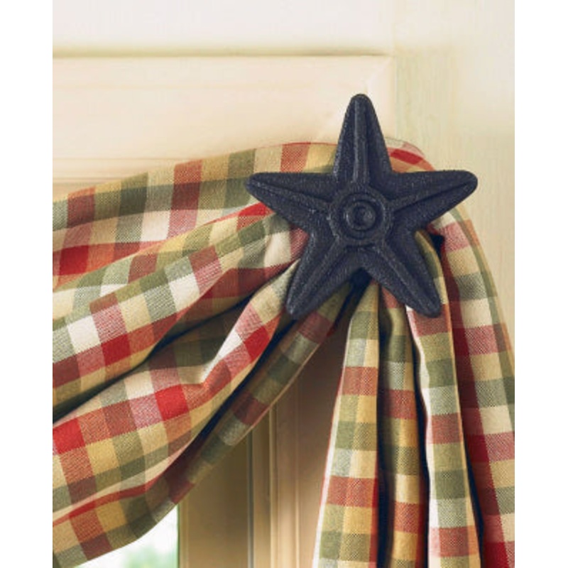 Cast Black Metal Star Curtain Hook 22-601R