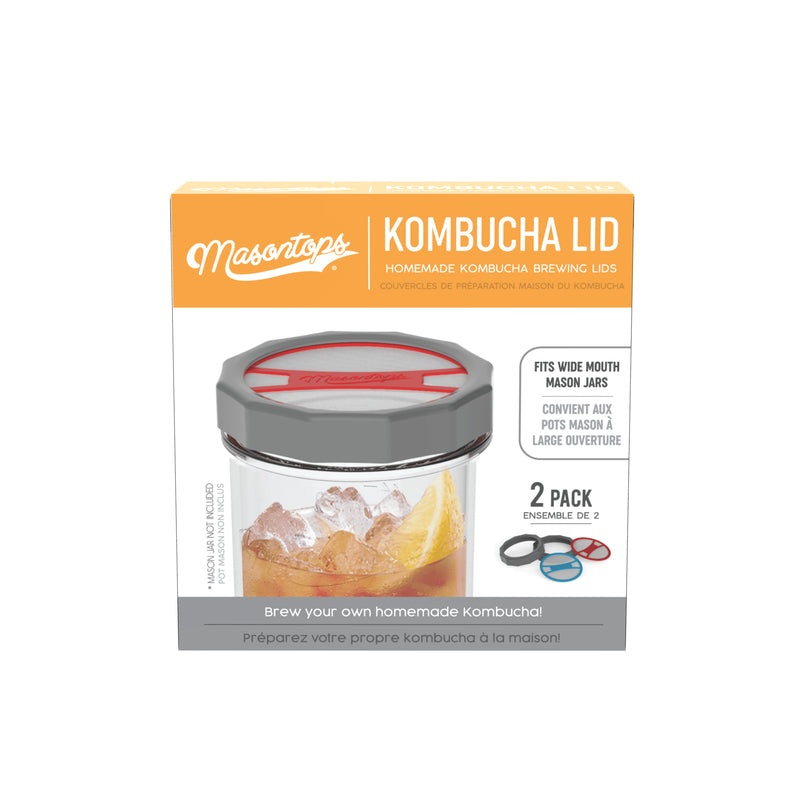 Kombucha Lids for Mason Jars KLBR2W 2-pack