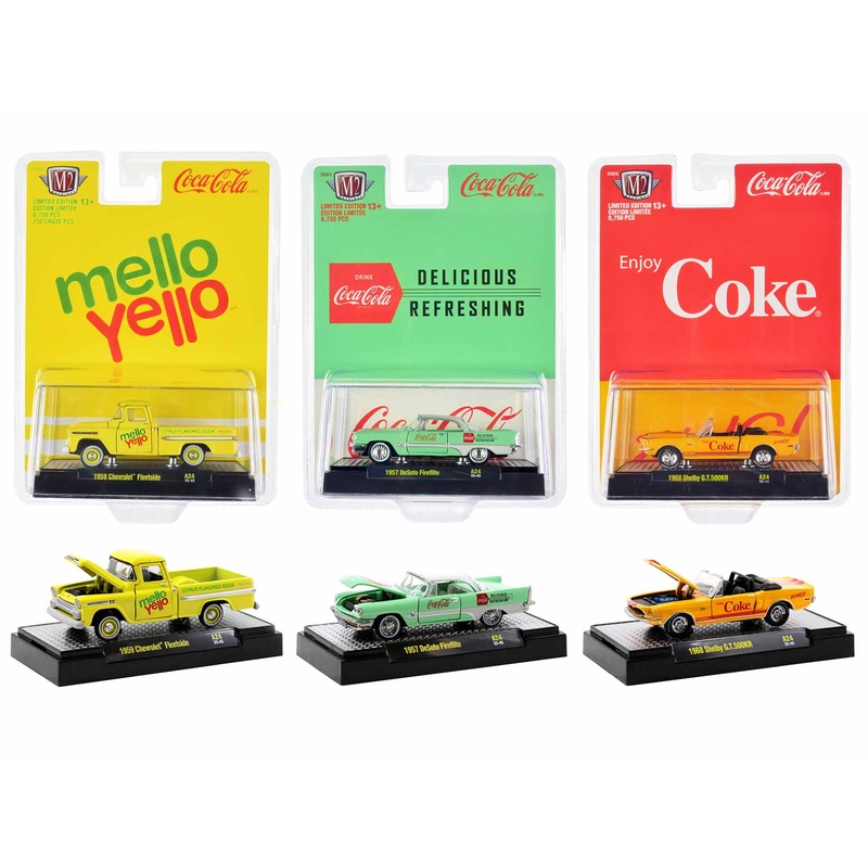 “Sodas” Set of 3 pieces Release 24 Limited Edition to 8750 pieces Worldwide 1/64 Diecast Model Cars by M2 Machines