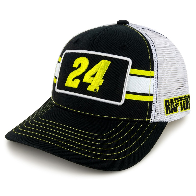William Byron 2025 Striped #24 Mesh Hat Black/White Adult