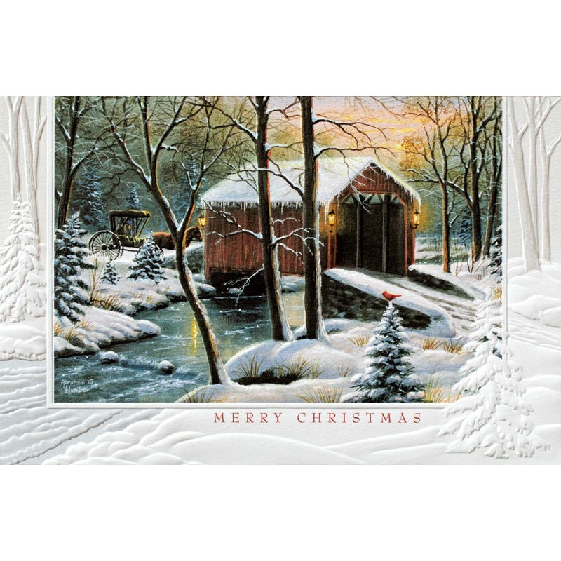 Winter Covered Bridge Boxed Christmas Cards 98881