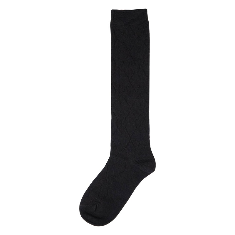 Women’s Argyle Diamond Knee High Socks 01444 Black