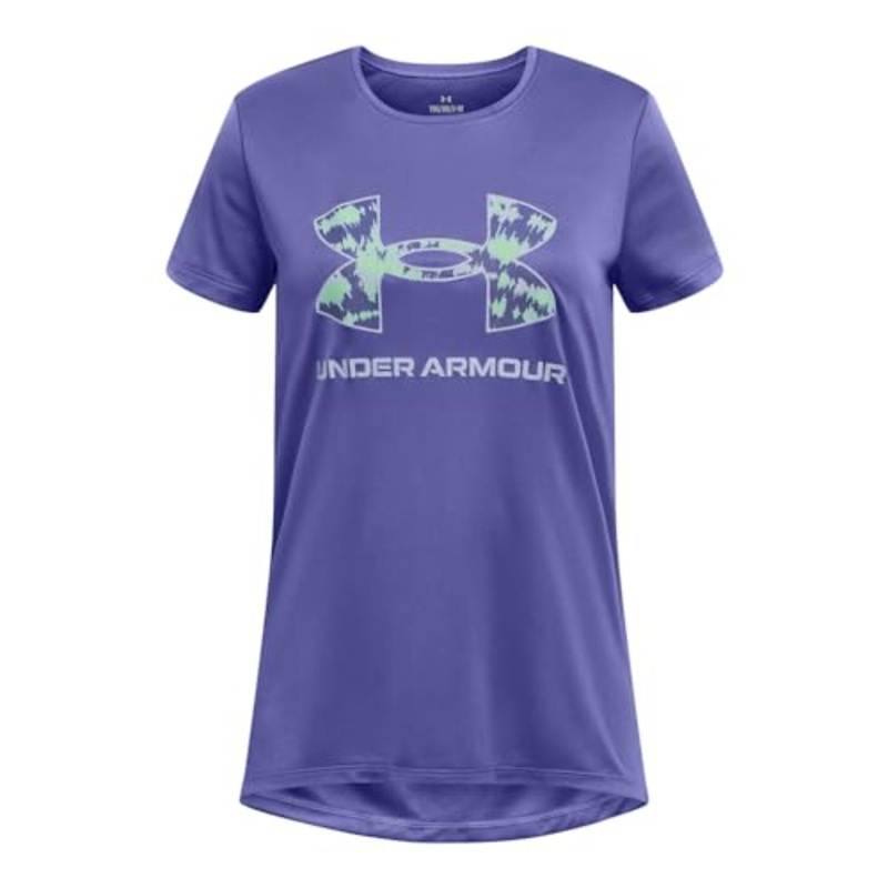 Youth Girls’ UA Tech Print Fill Big Logo T-Shirt 1377016 Starlight/Celeste Small