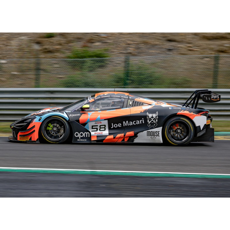 Spark Models McLaren 720S GT3 EVO No.58 Garage 59 – 24H Spa 2025 – A. Smalley – F. Schandorff – D. Macdonald – L. Prette 1/43 Scale Model