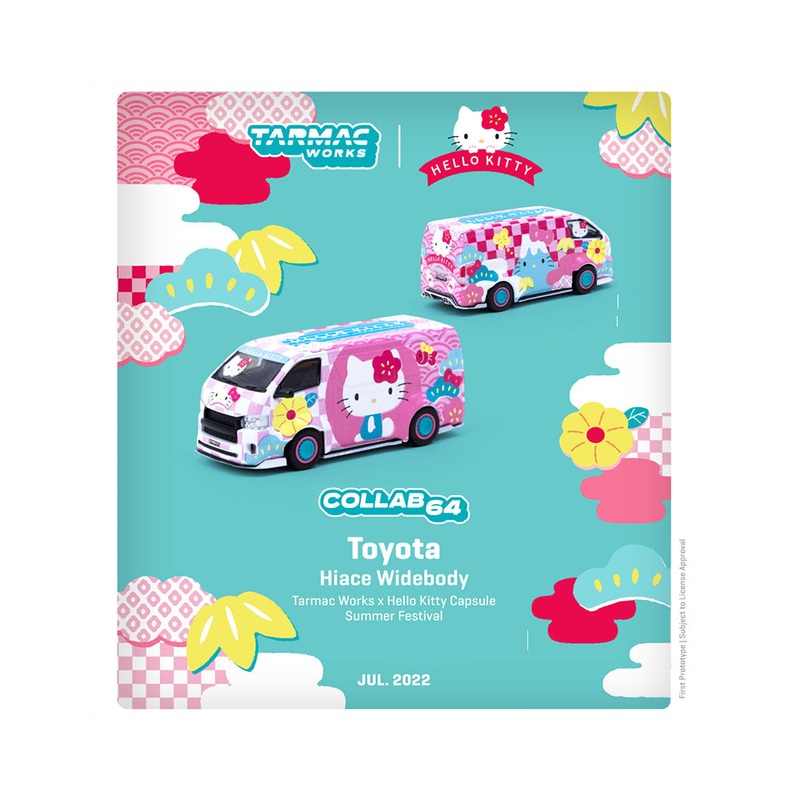 Tarmac Works 1:64 Toyota Hiace Widebody Hello Kitty Capsule Summer Festival