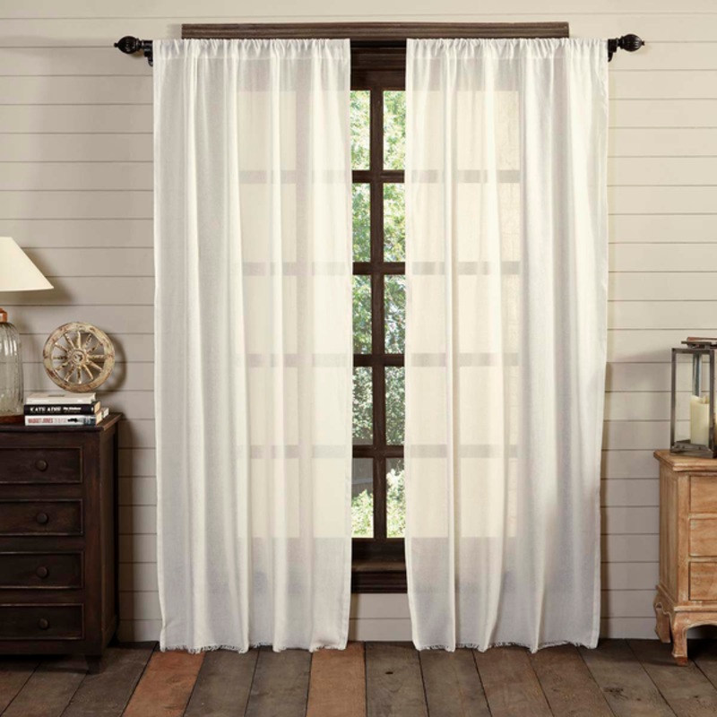 Antique White Tobacco Cloth Curtains 8316 Panels Set of 2 85×40″