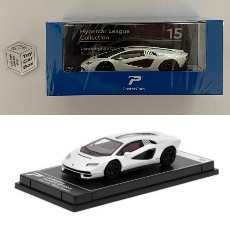 KINTOY POSTER CARS – Lamborghini Countach LPI 800-4 (White – 1:64 Hypercar) G87g