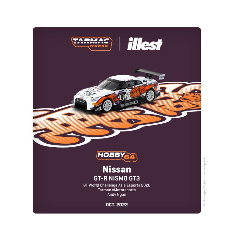 Tarmac Works X illest 1:64 Nissan GT-R Nismo GT3 GT World Challenge Asia Esports 2020 eMotorsports Andy Ngan