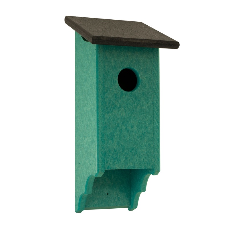 Bluebird House FM-99 Black Roof Teal Walls