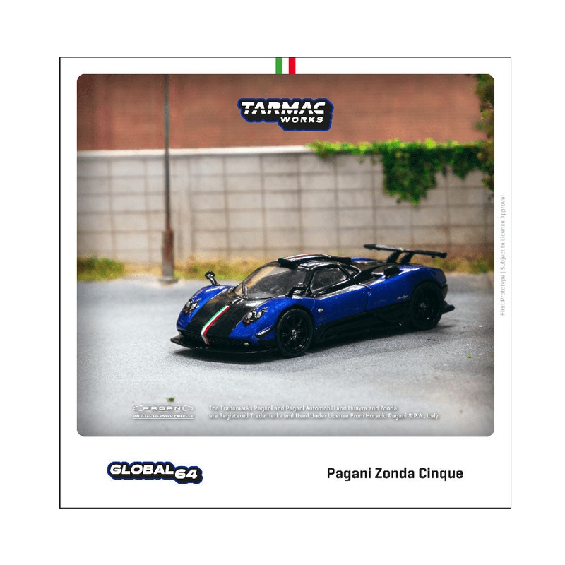 Tarmac Works 1:64 Pagani Zonda Cinque Blu Francia – GLOBAL64
