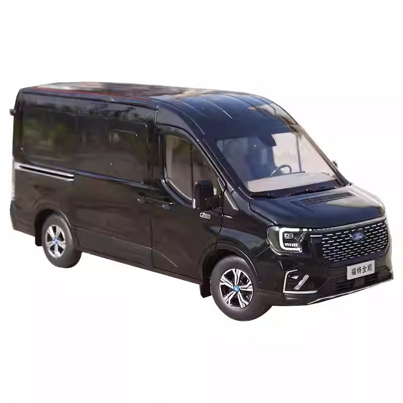 1:18 Scale Ford Transit T8 Business Van Diecast MPV Car Model  Alloy MPV Replica with Full Opening Doors, Steering, Suspension & Interior Details Black