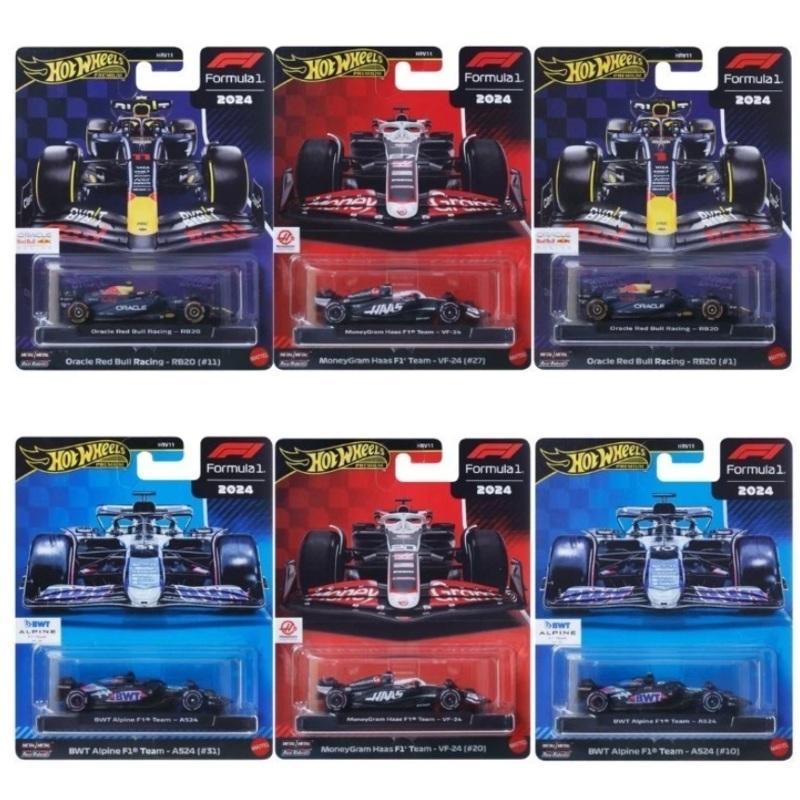 **LIMIT 1** Hot Wheels 1:64 2025 Premium Formula 1 F1 Mix 1 – Set of 6