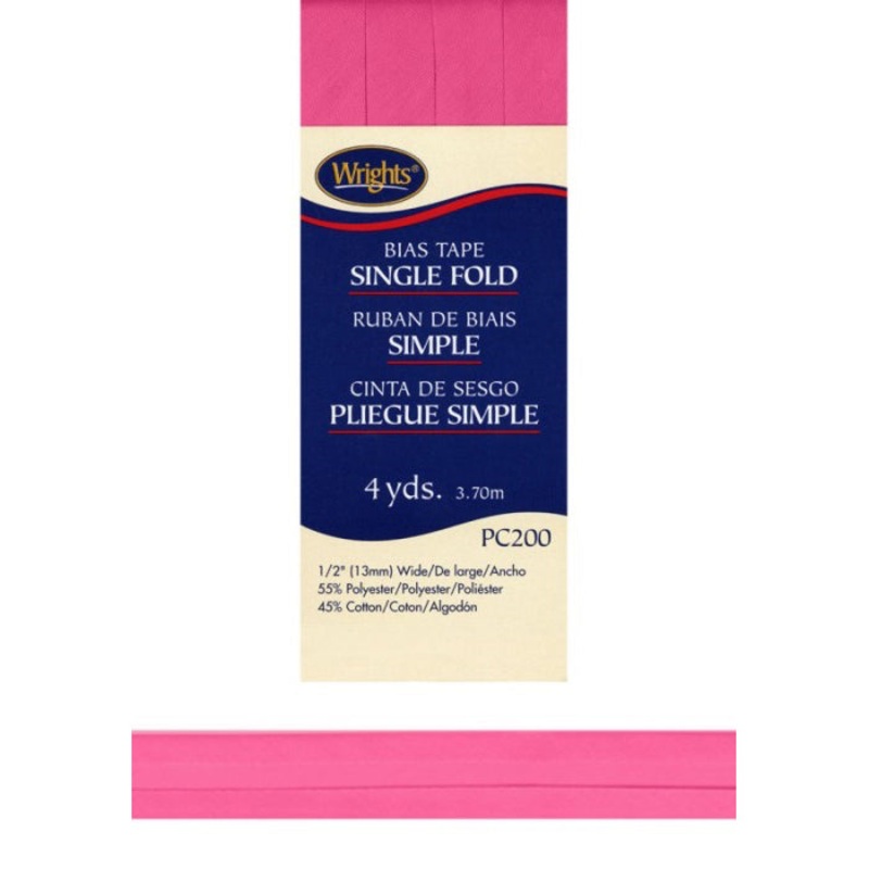 Bias Tape Single Fold 117200 0022 – Bright Pink