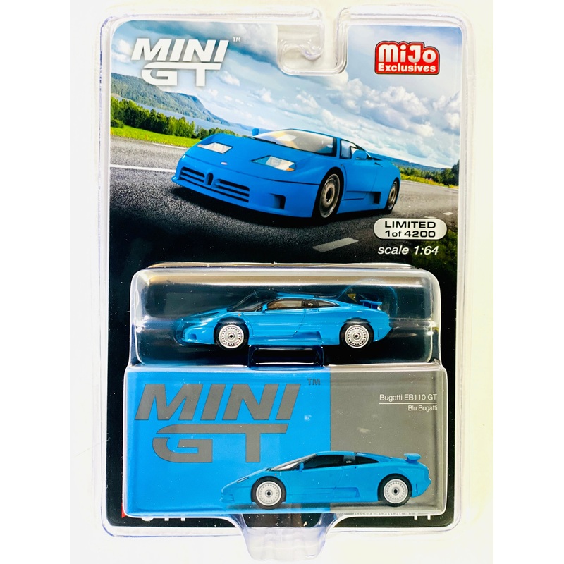 Mini GT Mijo Exclusives Bugatti EB110 GT Blu Bugatti #644
