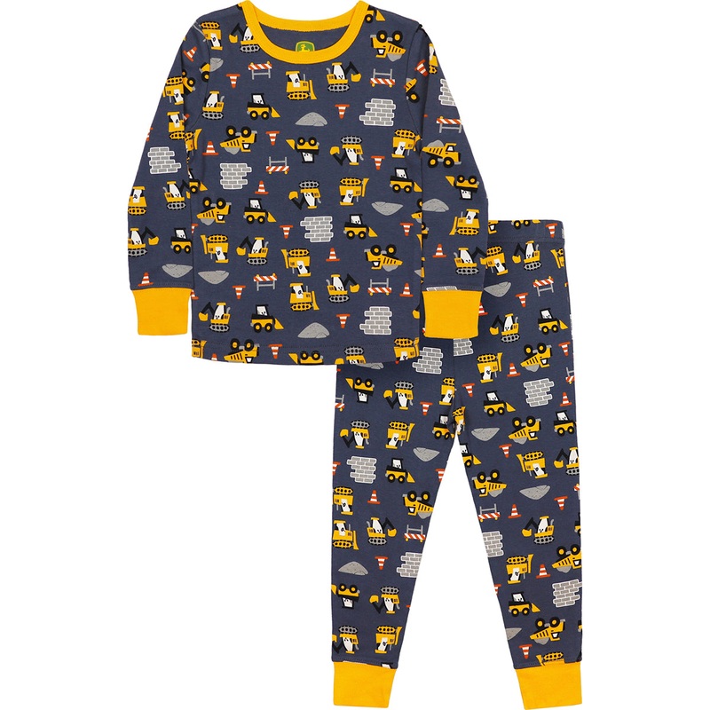 Boy’s Construction Long-Sleeve Pajama Set J4S581 2T